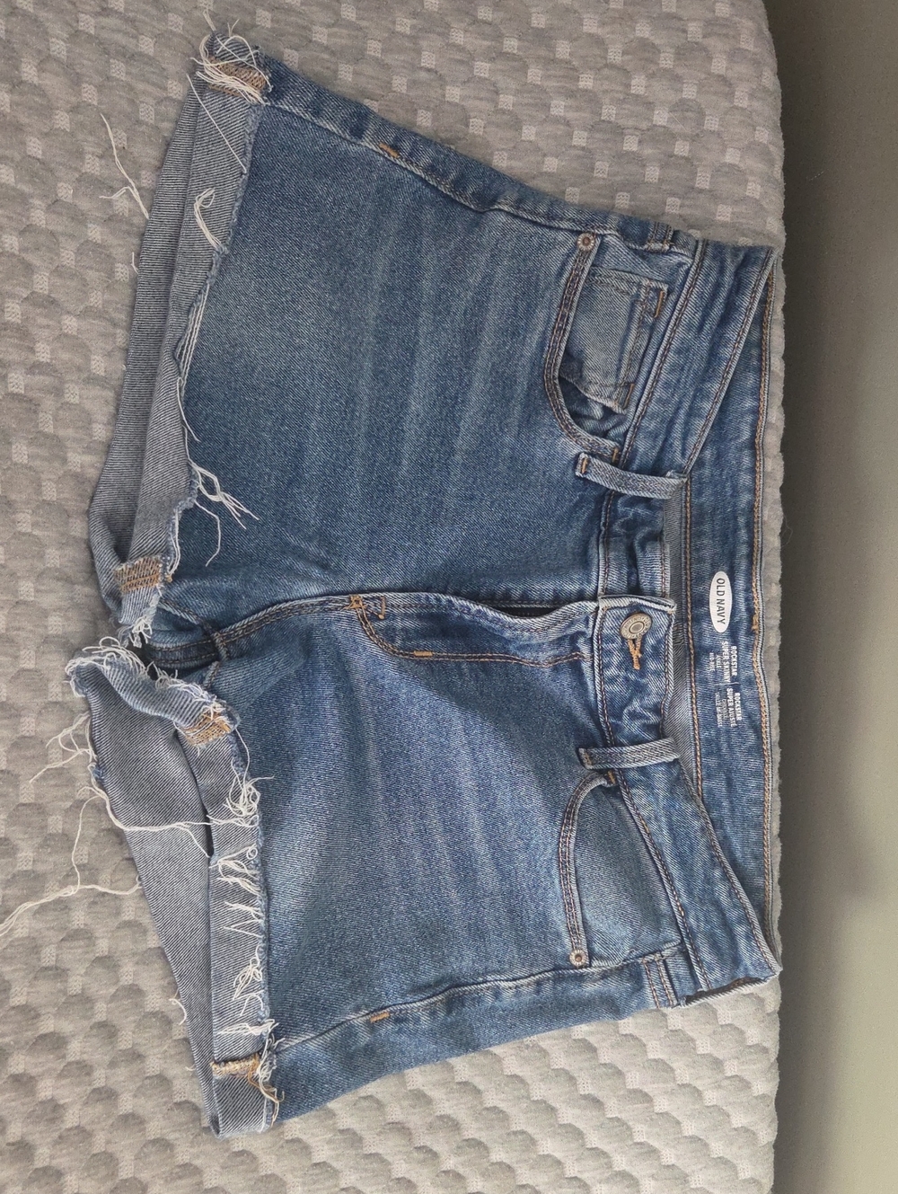 Old Navy Medium Blue Frayed Denim Cutoff Shorts